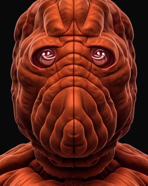 Image similar to head and torso studio portrait photograph of a beautiful humanoid tardigrade | | artgerm, junji ito, realistic, dramatic shadowing, 8 k, hd, octane render, perfect