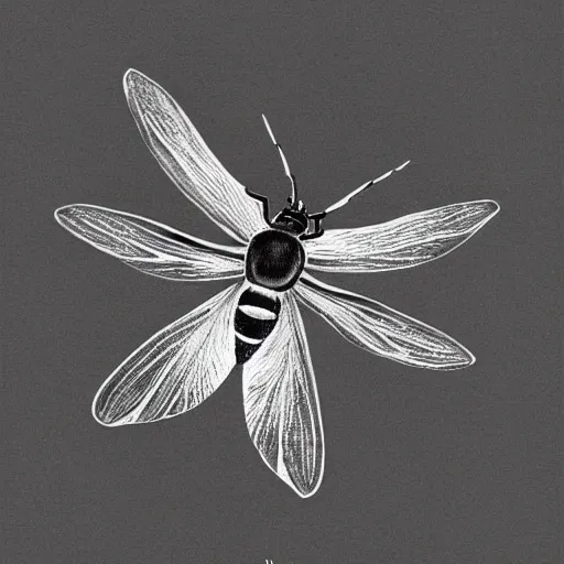 Image similar to insect, black and white, botanical illustration