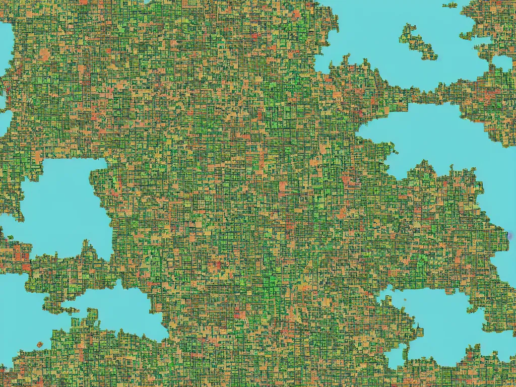 Image similar to yogyakarta,indonesia map with pixel art style,and detailed landscape,final fantasy style map,hdd image for cloth design