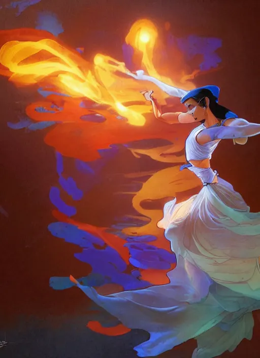 Image similar to aladdin, orange spike aura in motion, floating pieces, painted art by tsuyoshi nagano, greg rutkowski, artgerm, alphonse mucha, spike painting