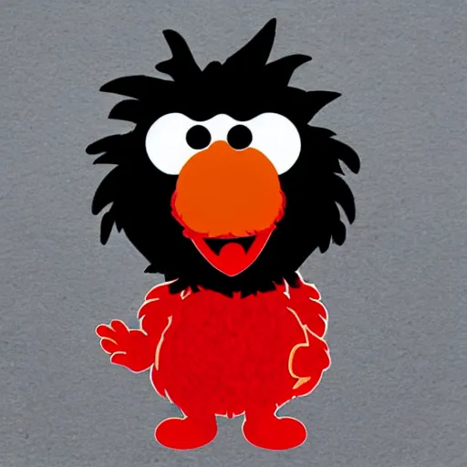 Image similar to elmo with a pistol