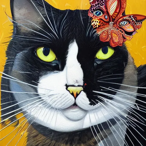 Image similar to a portrait of a cat in a scenic environment by sandra chevrier, hyperdetailed, trending on artstation