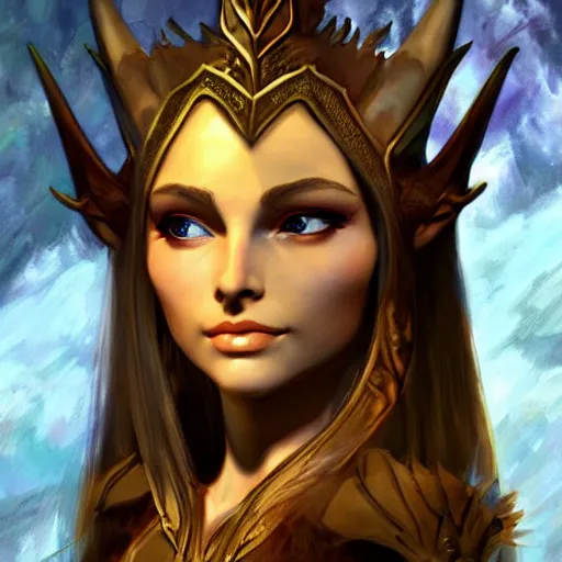 Image similar to elven queen character bust portrait by frank frazetta, fantasy, dungeons & dragons, sharp focus, beautiful, artstation contest winner, detailed