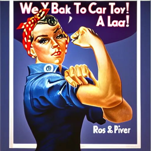 Prompt: a portrait of Rosie the riveter