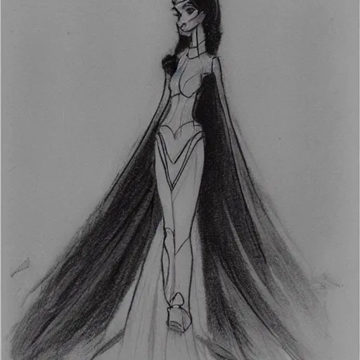 Image similar to milt kahl sketch of victoria justice as princess padme from star wars episode 3