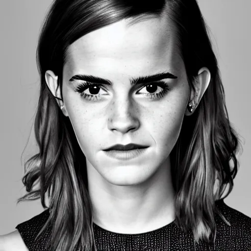 Prompt: Portrait photography of Emma Watson cyborg