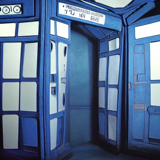 Prompt: A strange room in the Tardis that has been used for testing new inventions