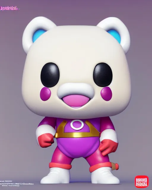 Image similar to full body 3d render of Kirby as a funko pop, studio lighting, white background, blender, trending on artstation, 8k, highly detailed