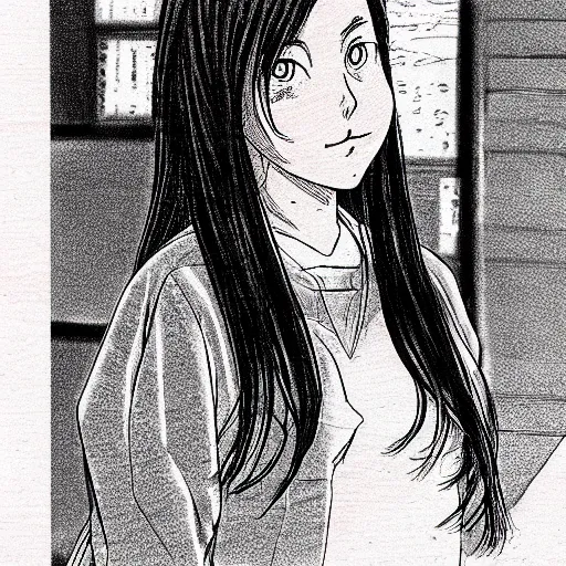 Image similar to a girl, by naoki urasawa, detailed, manga, illustration
