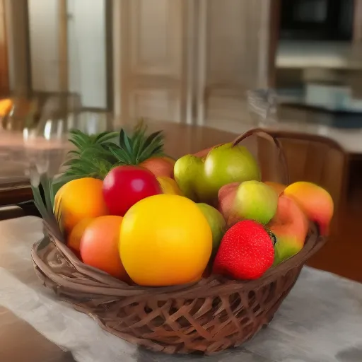 Image similar to a fruit basket on top of a kitchen table