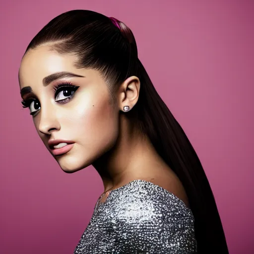 Prompt: Portrait of Ariana Grande with Anime eyes, vogue, perfect face, intricate, Sony a7R IV, symmetric balance, polarizing filter, Photolab, Lightroom, 4K, Dolby Vision, Photography Award