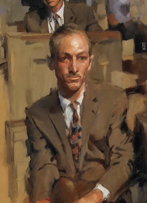 Image similar to a highly detailed beautiful portrait of a detective, by gregory manchess, james gurney, james jean