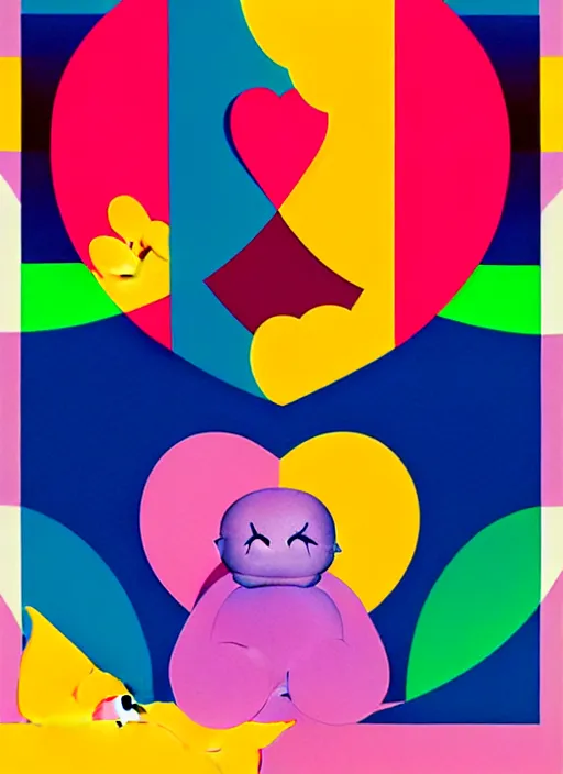 Image similar to love by shusei nagaoka, kaws, david rudnick, airbrush on canvas, pastell colours, cell shaded, 8 k