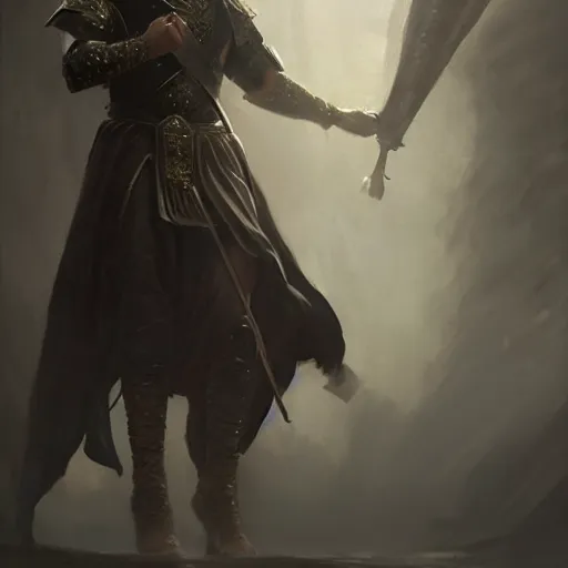 Prompt: a dramatic epic ethereal portrait of a medieval king, full body with dynamic pose, male, detailed face, cinematic lighting, highly detailed oil on canvas painting by Greg Rutkowski, winning-award digital art trending on Artstation H 1024 W 832