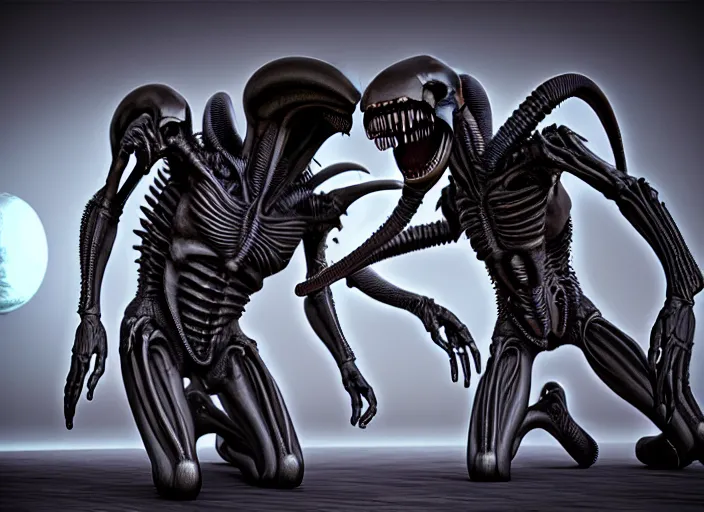 Image similar to xenomorph wedding, art by Giger, octane render, hyperrealism, 8k