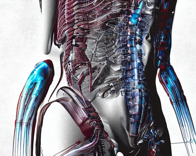 Image similar to cyberpunk android, highly detailed labeled medical anatomy poster anatomical drawing, high resolution