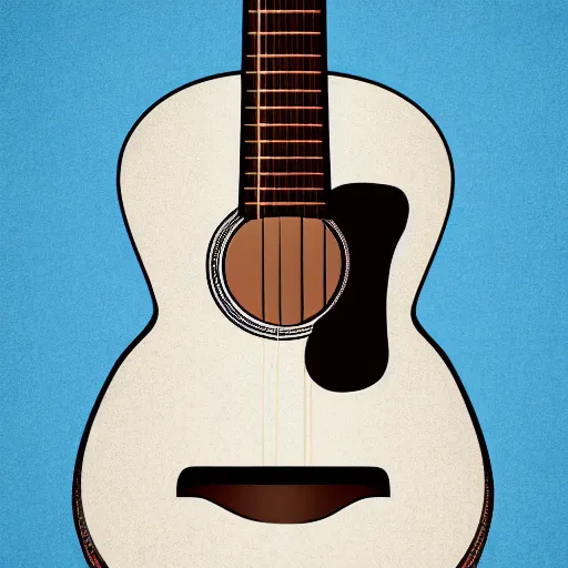 Image similar to acoustic guitar on white background, highly detailed, digital illustration,