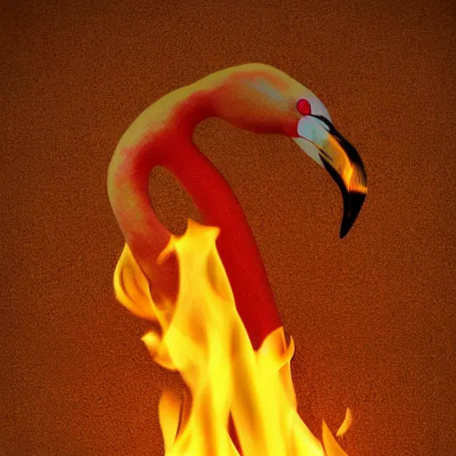 Prompt: flamingo exhaling fire, flame, fire, flamingo, photo realistic, dramatic lighting