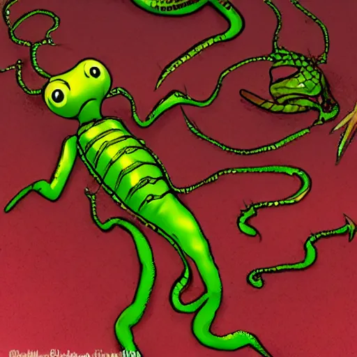 Prompt: slimy scaly alien scientist