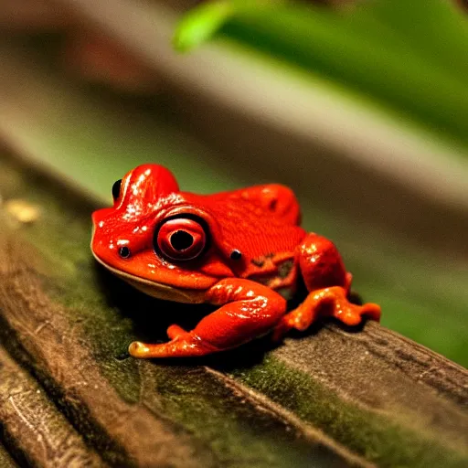 Prompt: a red frog