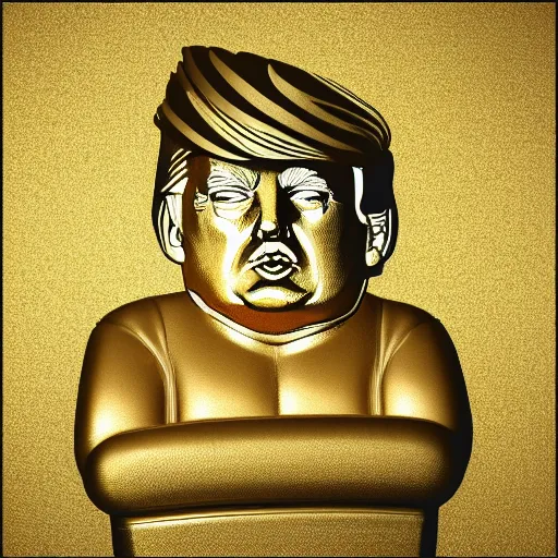 Prompt: donald trump sitting on a gold toilet looking upset, photorealistic