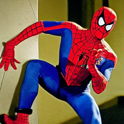 Image similar to sean connery as spiderman, movie still