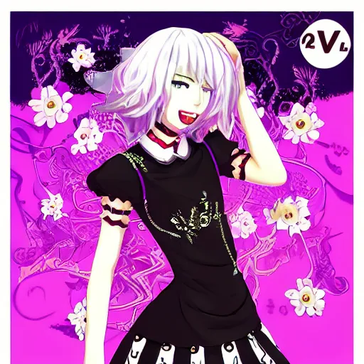 Image similar to vocaloid vflower in soviet style, art