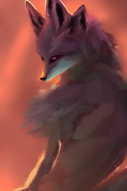 Image similar to a fox fursona, trending on artstation, by kawacy, furry art, digital art, cyberpunk, high quality, backlighting