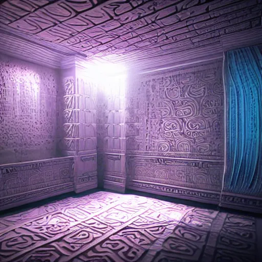 Prompt: an insanely detailed 3 d render of a room made of mandelbrot fractals, octane render, unreal engine, fractals, neon, dramatic lighting, volumetric lighting