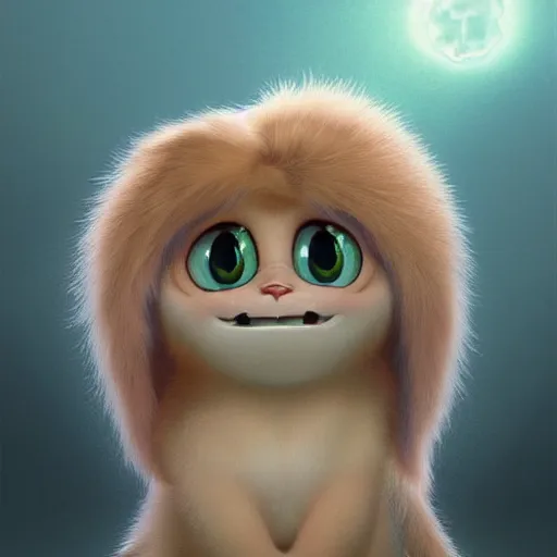 Image similar to cutie fluffy creature heart, digital art, 3 d, octave render, masterpiece, mega detailed, pixar, disney, vivid illustration, cartoon, fantasy, by george stubbs, artgerm, in the style of ghibli kazuo oga, pastel fur