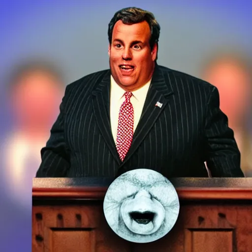 Prompt: chris christie grapefruit chimera hybrid. surreal photoshop. grapefruit with chris christie's facial features.