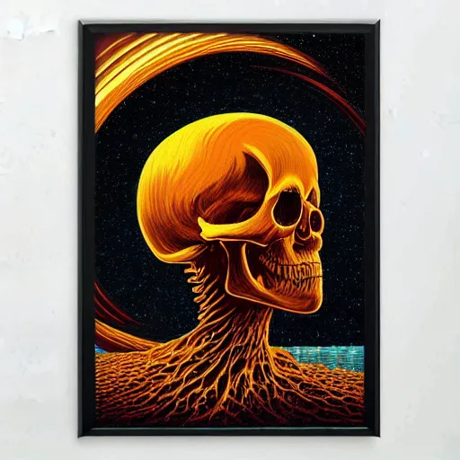 Image similar to ngc 3132 melting mysterious skull landscape by Casey Weldon, dan mumford 8k ultra high definition, upscaled, perfect composition , golden ratio, edge of the world, image credit nasa nat geo