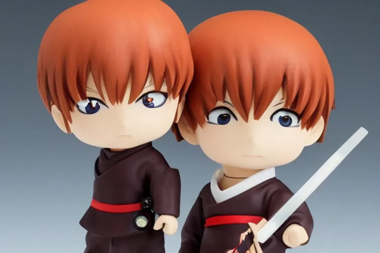 Image similar to sougo okita, short brown hair, kewpie mayonnaise, red eyes, gintama