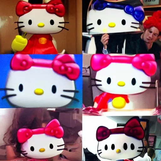 Image similar to zuckenberg poorly role playing as hello kitty, award-winning photo