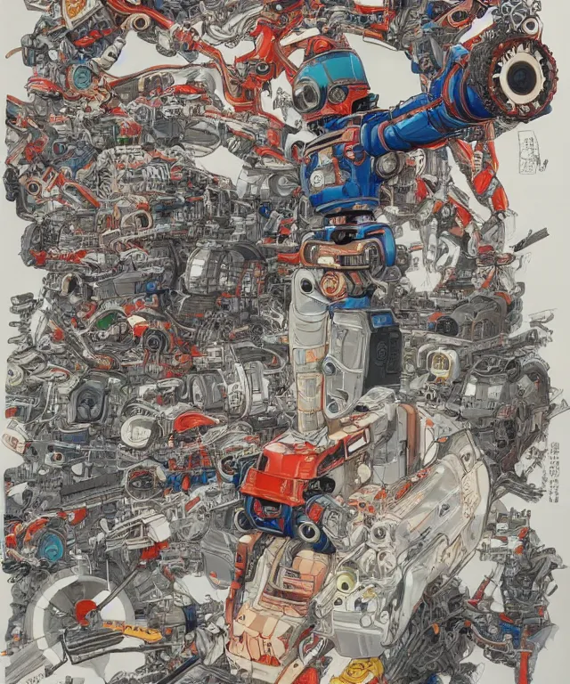 Prompt: a highly detailed full - color drawing by otomo katsuhiro, young man with a robot arm, pixiv, manga, anime, google top result, artstation frontpage