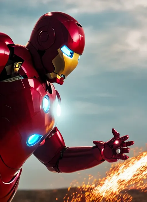 Prompt: movie still of mickey rourke as iron man, 4 k