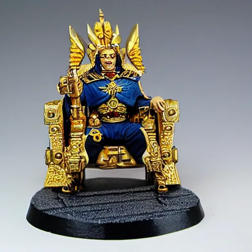 Prompt: the emperor on his golden throne 4 0 k