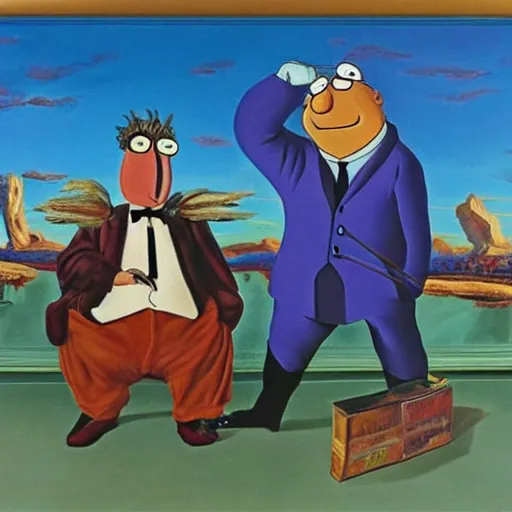 Prompt: A still of Peter Griffin depicted as a muppet, oil painting by Salvador Dali