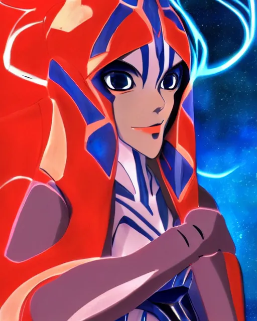 Prompt: very beautiful anime ahsoka!!! tano!!! wearing a red neon! genesis! evangelion! plugsuit!!, digital drawing, sharp focus, highly detailed, ( ( ( asuka langley ) ) ), frontal portrait drawing, red blue! and orange! hues