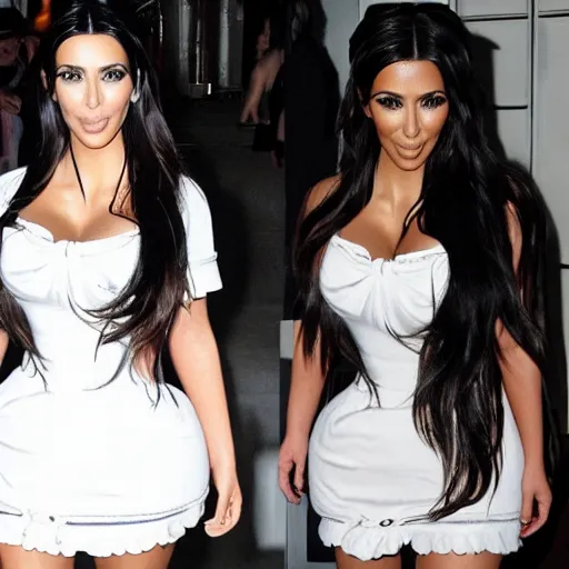 Image similar to kim kardashian as a french maid