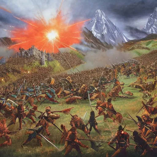 Image similar to the battle of the middle earth, belzinski