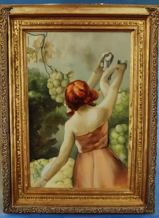 Prompt: vintage beautiful painting of the thief of pears