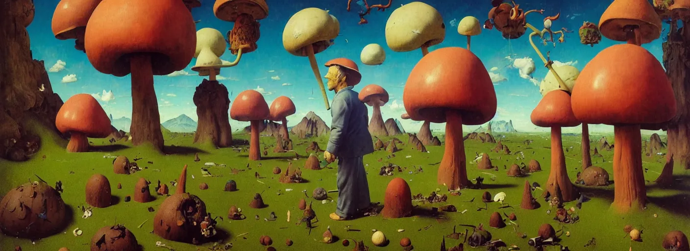 Image similar to full - body surreal colorful clay toadstool rpg character concept art anatomy, action pose, very coherent and colorful high contrast masterpiece by norman rockwell franz sedlacek hieronymus bosch dean ellis simon stalenhag rene magritte gediminas pranckevicius, dark shadows, sunny day, hard lighting, reference sheet white! background