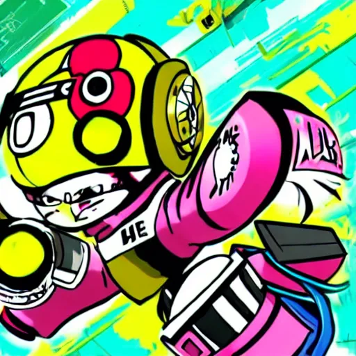 Image similar to Jet Set Radio featuring Kirby, 8K HD, sharp