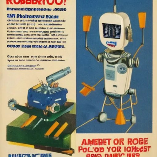 Prompt: Advert for RobCo robots