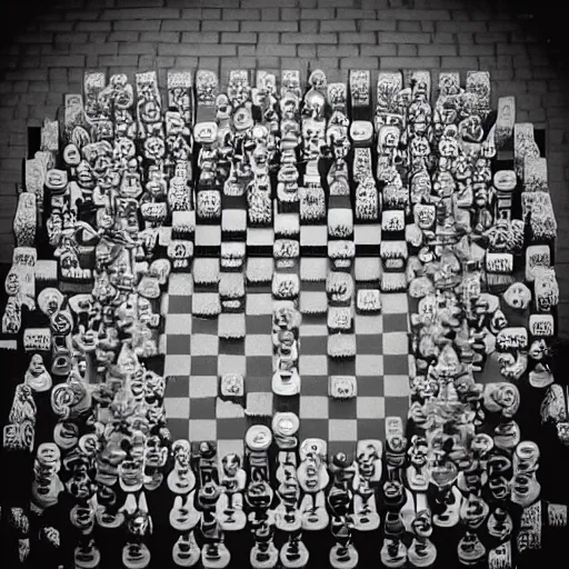 Prompt: “city scape made of chess pieces”