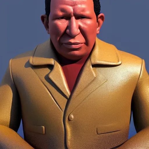 Image similar to 3 d render of a hugo chavez action figure. realistic. photo. photorealistic. detailed. high quality. high resolution. lossless quality. lossless. 8 k. hdr. 4 k. 8 k resolution. 1 6 k resolution