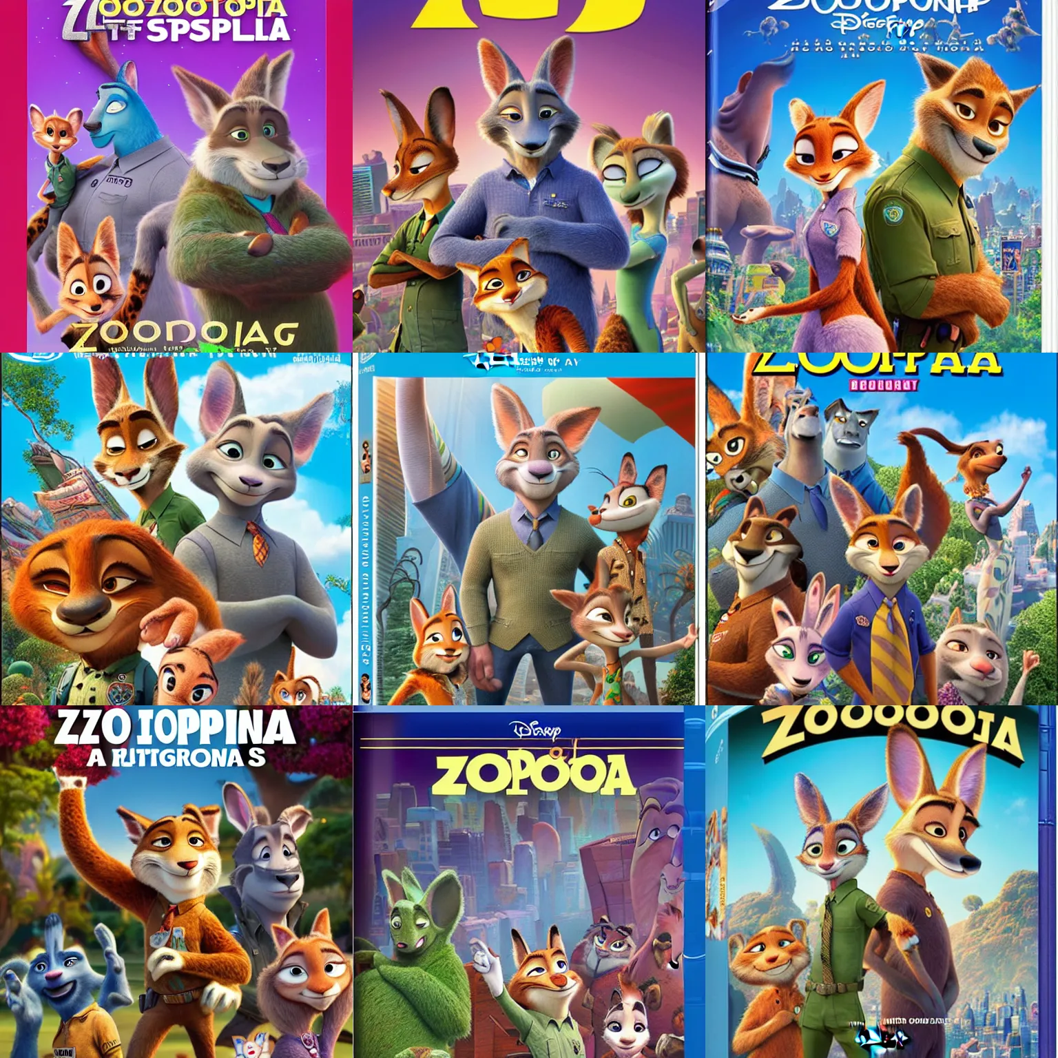 Prompt: Zootopia (2016), Walt Disney Animation Studios, Blu Ray cover USA - H 680