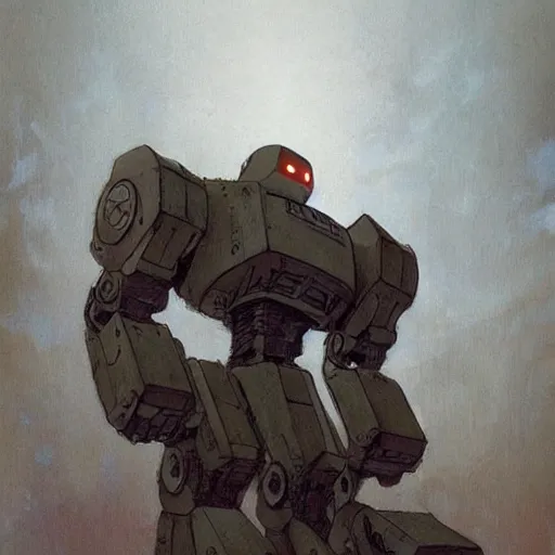 Image similar to mecha (((((((((((giant retro human shaped robot. Iron giant))))))))))) . muted colors. by Jean-Baptiste Monge !!!!!!!!!!!!!!!!!!!!!!!!!!!!!!!!!!!!!!!!