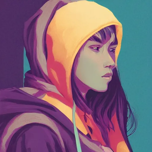 Prompt: portrait of a witch fire with hoodie by Sachin Teng, beautiful details, 8k resolution